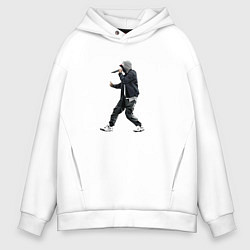 Толстовка оверсайз мужская Eminem is live, цвет: белый