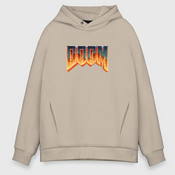 Толстовка оверсайз мужская Дум лого, цвет: миндальный