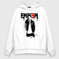 Толстовка оверсайз мужская Eminem finger, цвет: белый