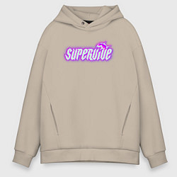 Толстовка оверсайз мужская Supervive logo, цвет: миндальный
