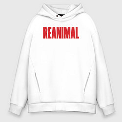 Толстовка оверсайз мужская Reanimal logo, цвет: белый