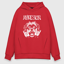 Толстовка оверсайз мужская Maneskin rock dog, цвет: красный