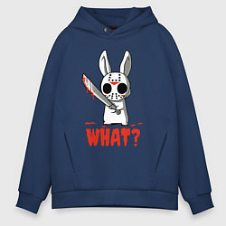 Толстовка оверсайз мужская Зайка маньяк в маске, цвет: тёмно-синий