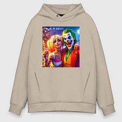 Толстовка оверсайз мужская Folie a deuxs - pixel art, цвет: миндальный