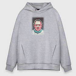 Толстовка оверсайз мужская Ганнибал Лектер из фильма Молчание Ягнят, цвет: меланж