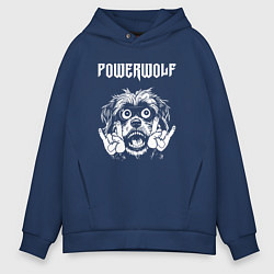 Толстовка оверсайз мужская Powerwolf rock dog, цвет: тёмно-синий