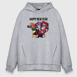 Толстовка оверсайз мужская Friday Night Funkin - Happy New Year, цвет: меланж