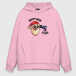 Толстовка оверсайз мужская Friday Night Funkin - Santa Claus, цвет: светло-розовый