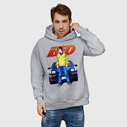 Толстовка оверсайз мужская Такуми & АЕ86, цвет: меланж — фото 2