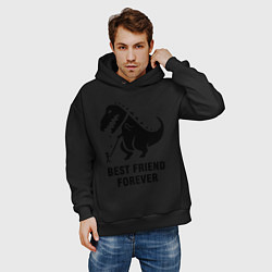 Толстовка оверсайз мужская Godzilla best friend, цвет: черный — фото 2