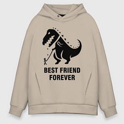 Толстовка оверсайз мужская Godzilla best friend, цвет: миндальный