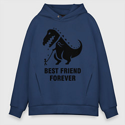 Толстовка оверсайз мужская Godzilla best friend, цвет: тёмно-синий
