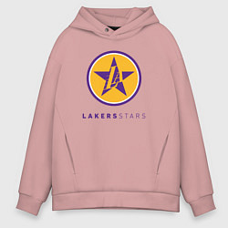 Толстовка оверсайз мужская Lakers stars, цвет: пыльно-розовый