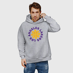 Толстовка оверсайз мужская LA Lakers team, цвет: меланж — фото 2