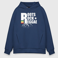 Толстовка оверсайз мужская Roots reggae, цвет: тёмно-синий