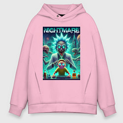 Толстовка оверсайз мужская Morty Smiths nightmare - neon glow, цвет: светло-розовый