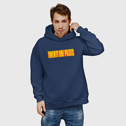 Толстовка оверсайз мужская Twenty one pilots - color logo, цвет: тёмно-синий — фото 2