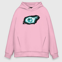 Толстовка оверсайз мужская Горящий мяч, цвет: светло-розовый
