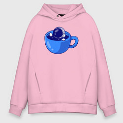 Толстовка оверсайз мужская Космос в кружке, цвет: светло-розовый