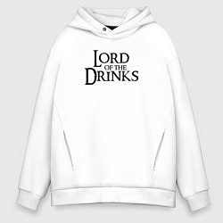 Толстовка оверсайз мужская Lord of the drinks logo, цвет: белый