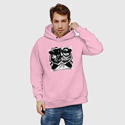 Толстовка оверсайз мужская Лесные райдеры, цвет: светло-розовый — фото 2