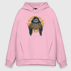 Толстовка оверсайз мужская Пицца смерти, цвет: светло-розовый
