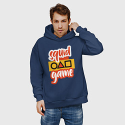 Толстовка оверсайз мужская Squid game style, цвет: тёмно-синий — фото 2