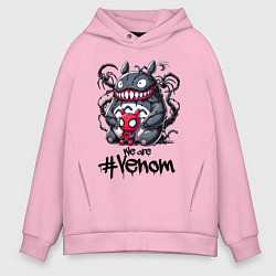 Мужское худи оверсайз Totoro-Venom and Spider-man