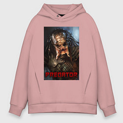 Толстовка оверсайз мужская Predator movie, цвет: пыльно-розовый