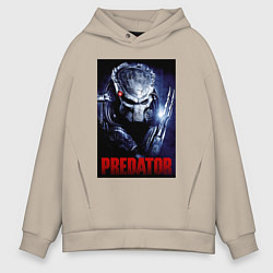 Толстовка оверсайз мужская Predator in the helmet, цвет: миндальный