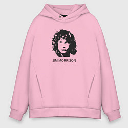 Толстовка оверсайз мужская Jim Morrison rock legend, цвет: светло-розовый
