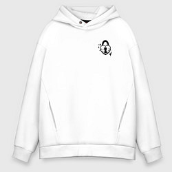 Толстовка оверсайз мужская Сердце под замком, цвет: белый