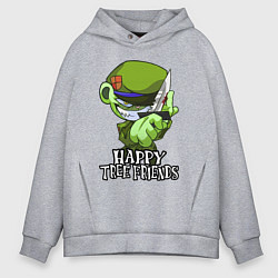 Толстовка оверсайз мужская Happy three friends - Flippy, цвет: меланж