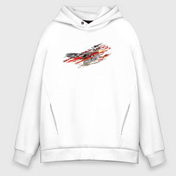 Толстовка оверсайз мужская Орел в облаках - светлый, цвет: белый