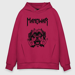 Толстовка оверсайз мужская Manowar - rock dog, цвет: маджента