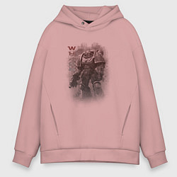 Толстовка оверсайз мужская Мощный космодесантник, цвет: пыльно-розовый