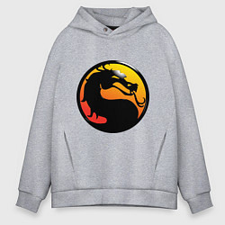 Толстовка оверсайз мужская Mortal kombat logo, цвет: меланж