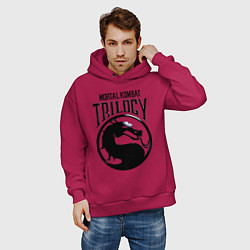 Толстовка оверсайз мужская Mortal kombat trilogy, цвет: маджента — фото 2