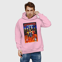 Толстовка оверсайз мужская Streets of rage - bare knuckle, цвет: светло-розовый — фото 2
