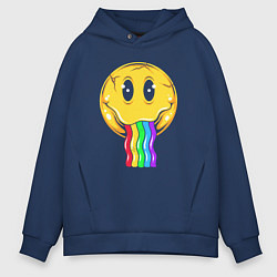 Толстовка оверсайз мужская Rainbow smile, цвет: тёмно-синий