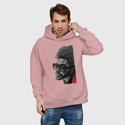 Толстовка оверсайз мужская Blinding lights the weeknd, цвет: пыльно-розовый — фото 2