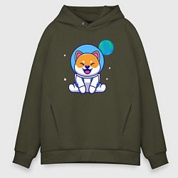 Толстовка оверсайз мужская Space doggy, цвет: хаки