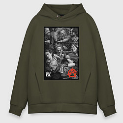 Толстовка оверсайз мужская Sons Of Anarchy all, цвет: хаки