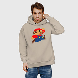 Толстовка оверсайз мужская Mario 8 bit, цвет: миндальный — фото 2