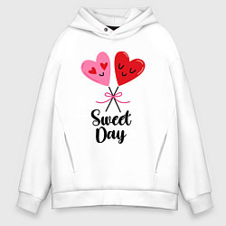 Толстовка оверсайз мужская Сладкий день, цвет: белый