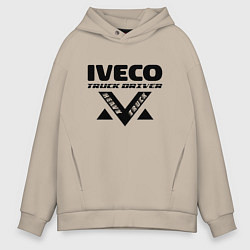 Толстовка оверсайз мужская Iveco дальнобой, цвет: миндальный