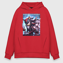 Толстовка оверсайз мужская Shadow and Maria - ai art, цвет: красный