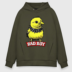 Толстовка оверсайз мужская Bad boy chicken, цвет: хаки