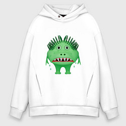 Толстовка оверсайз мужская Рыдающий зеленый монстр, цвет: белый