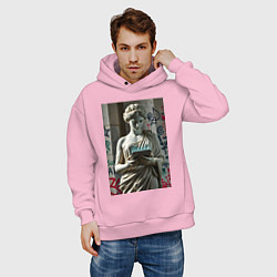 Толстовка оверсайз мужская Стрит арт и античность, цвет: светло-розовый — фото 2